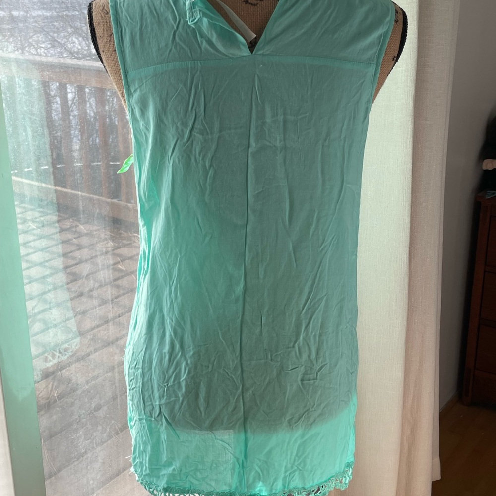 NWOT Forgotten Grace Crochet Laced Teal Blouse - Picture 6 of 8